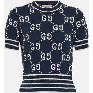 Gucci GG jacquard cotton-blend top - blue - L