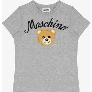 Moschino Kids Embroidered cotton-blend jersey T-shirt - grey - Y 4