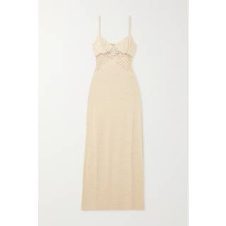 Staud Knitted cotton-blend maxi dress - beige - XL