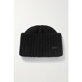 SAINT LAURENT - Logo-Appliquéd Ribbed Cashmere Beanie - Men - Black - M
