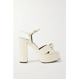 Saint Laurent Bianca 125 leather platform sandals - white - EU 41
