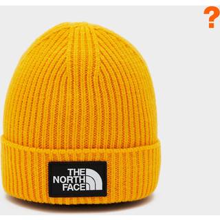 The North Face Logo Box Cuffed Beanie Hat, Yellow - One Size