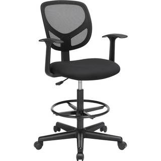 SONGMICS Kontorstol Ergonomisk arbejdsstol med armlæn Sort