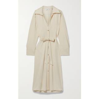 Vince Belted midi shirt dress - white - L