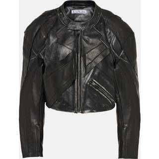 Acne Studios Patchwork leather biker jacket - black - S