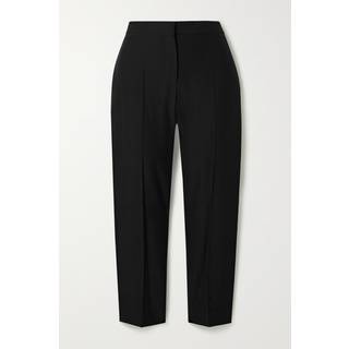 McQueen Mid-rise slim crÃªpe pants - black - L