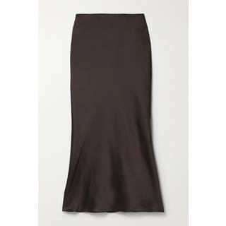 Norma Kamali Bias Obi satin midiskirt - brown - L