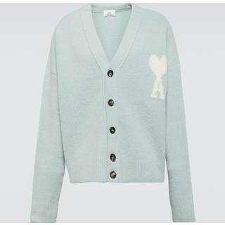 Ami Paris Ami de Coeur alpaca-blend cardigan - blue - EU 54