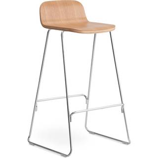 Normann Copenhagen Just Barstol m. Ryg Eg/Krom - 75 cm.