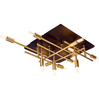 Ancona loftlampe, 11 lyskilder, messing/sort