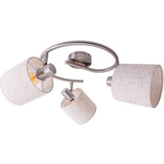 Maron loftrondel, 3 lyskilder, tekstil, beige