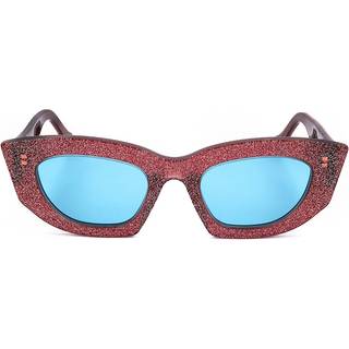 Agent Provocateur Kvinde E99 Kitti Dark Pink Glitter Outlet solbriller Acetat Rosa Blå Cat Eye Normal