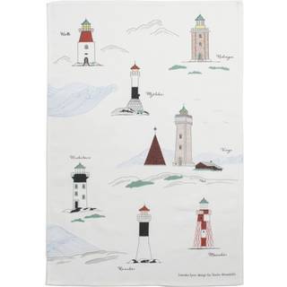 Almedahls Svenske fyrtårne viskestykke 47x70 cm Hvid/Multi