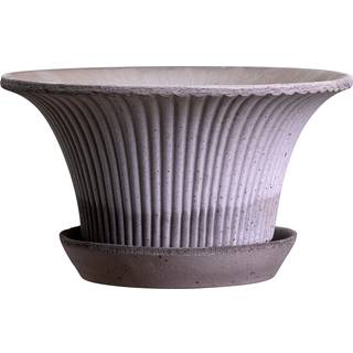 Bergs Potter Daisy Krukke Med Underkop Ø25 Cm - Havekrukker & Plantekasser Terrakotta Grå - DSYG25S