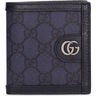 Gucci - Ophidia Leather and Monogrammed Coated-Canvas Billfold Wallet - Men - Blue
