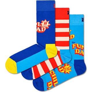 Unique Father's Day Gift - 3-Pack Fun Socks Gift Set - Navy, Red, White, Blue, Yellow - 41-46