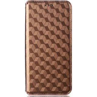 Alcatel 1S (2021) / 3L (2021) PU Læder Flip Cover m. Pung - Rhombus - Brun