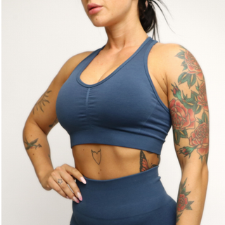 Scrunch Sports Bra, sky blue, medium