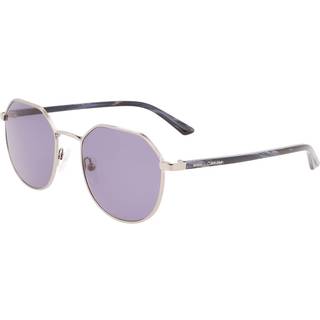 Calvin Klein Mand CK22103S 024 Solbriller Metal Rifle tønde Grå Geometrisk Normal