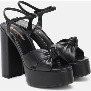 Saint Laurent Bianca 125 leather platform sandals - black - EU 39