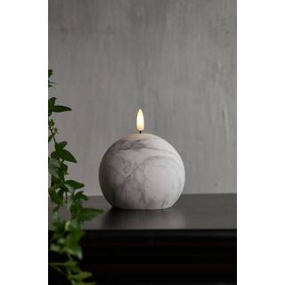 FLAMME MARBLE bloklys LED 12 cm - Grå