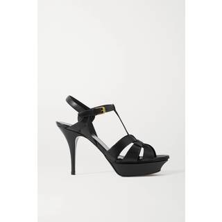 Saint Laurent Classic Tribute 105 leather platform sandals - black - EU 38