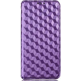 Alcatel 1S (2021) / 3L (2021) PU Læder Flip Cover m. Pung - Rhombus - Lilla