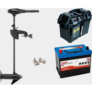Elmotorpakke Minn Kota Endura C2 34 36", 360 W, 91 cm justerbar rigglængde, med bly-batteri (80 Ah) + batterikasse + kabelsko
