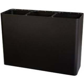 Pure Affaldsbeholder med 100 l, 3 rum Sort stål 38,5 x 115 x 80 cm (105860)