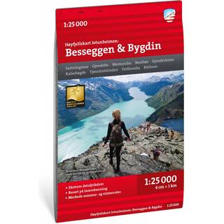 Calazo förlag Høyfjellskart Jotunheimen: Besseggen & Bygdin 1:25 000 NoColour, OneSize
