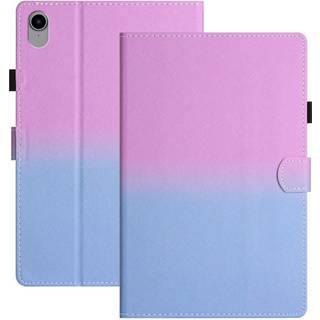 iPad 11" (2025) / iPad 10.9" (2024/2022) Flipstander Læder Cover m. Vågeblus Funktion & Kortholder - Lyserød / Blå