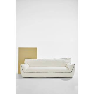 Gia sofa i hør, 3,5-pers. - Hvid