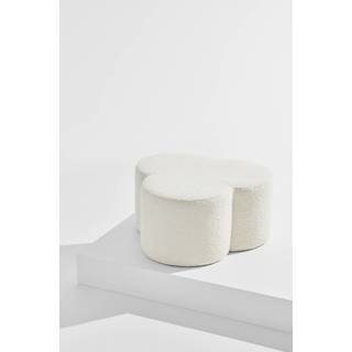 Bodhi puf i bouclé ø 70 cm - Hvid
