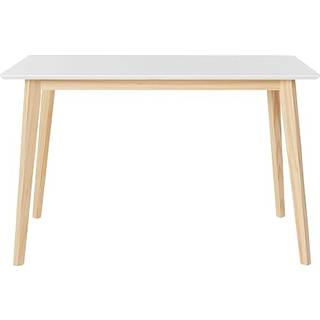 Rektangel Spisebord 120x70 cm 6 pladser i Hvid MDF Fyrretræ Stel Nature
