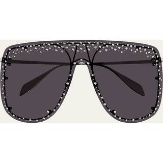 Alexander McQueen AM0313S Asian Fit 012 99 Solbriller Mænd Silver - Silver - 99mm