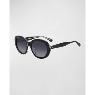 Kate Spade Avah/F/S Asian Fit 807/9O 56 Solbriller Kvinder Black - Glittery Black On Clear - 56mm