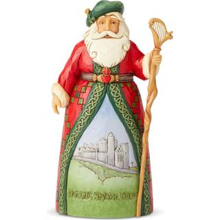Enesco Jim Shore Heartwood Creek Santa er rundt om i verden Irsk figur 7,1 tommer flerfarvet