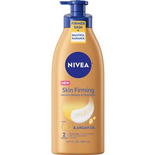 NIVEA Skin Firming Melanin Beauty and Hydration Body Lotion med Q10 og Argan Oil Fastere hud p s lidt som to uger 16,9 Fl Oz flaske