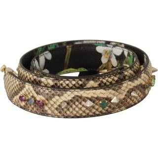 Dolce & Gabbana Beige Exotic Læder Krystals Reversible Skulder Strap