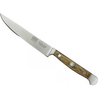 Güde Alpha Fasseiche Steakmesser 12 cm - CVM-Messerstahl - Griffschalen Weinfass-Eichenholz - Braun,Silber