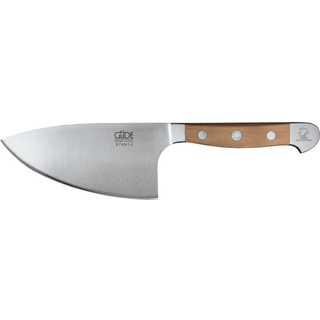 Güde Alpha Birne Kräutermesser Shark 14 cm - CVM-Messerstahl - Griffschalen Birnenholz - Braun,Silber