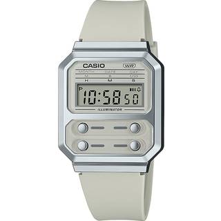 Casio A100WEF-8AEF Vintage Edgy Digitaluhr Hellgrau