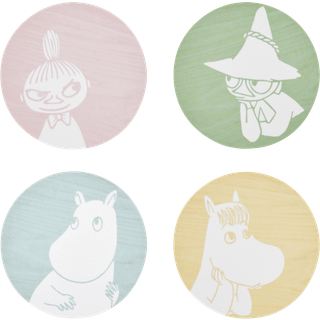 Muurla Moomin glasbrikker Ø10 cm 4 dele Moomin characters