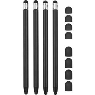 2-i-1 Universal Kapacitiv Stylus Pen - 4 Stk. - Sort