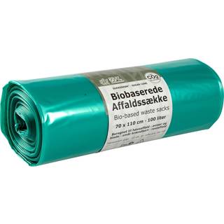 Affaldssække Biobaseret 100L, 70x110cm, 30my, Grøn