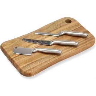 Ostebræt med 3 knive fra HOLM - Akacie farve - Rustfrit stål/Akacie