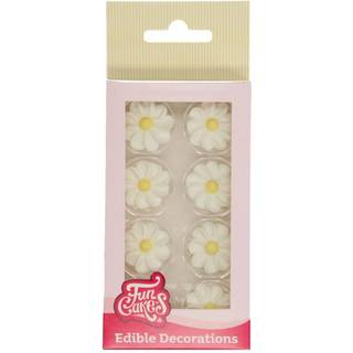 Sukker Dekorationer Daisy Hvid - 16 stk., FunCakes