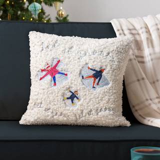 Furn Jul Together Snow Angels Boucle Polyester Fi Pude43x43cm