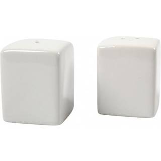 Elegant Salt- og Pebersæt i Glaseret Keramik, H: 6 cm