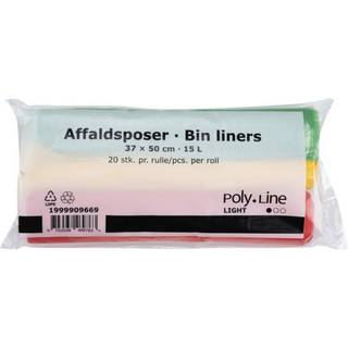 Affaldsposer 15L 37x50cm 23my grøn/gul/rød 3rl